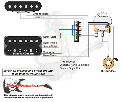 1 Humbucker/1 Single Coil/3-Way Lever/1 Volume/02