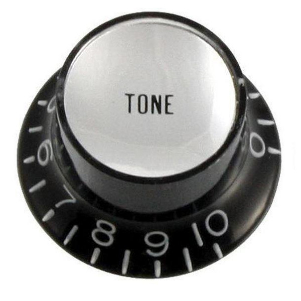 Reflector Cap Tone Knob with Fine Splines-Black
