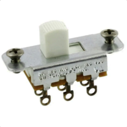 Switchcraft 2-Way ON/ON Guitar Slider Switch-White