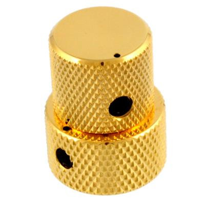 Stacked Metal Flat Top Knob for Guitar & Bass-Gold