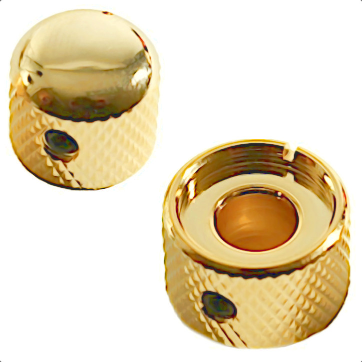 Metric Stacked/Concentric Mini Dome Knob Set for Guitar & Bass-Gold