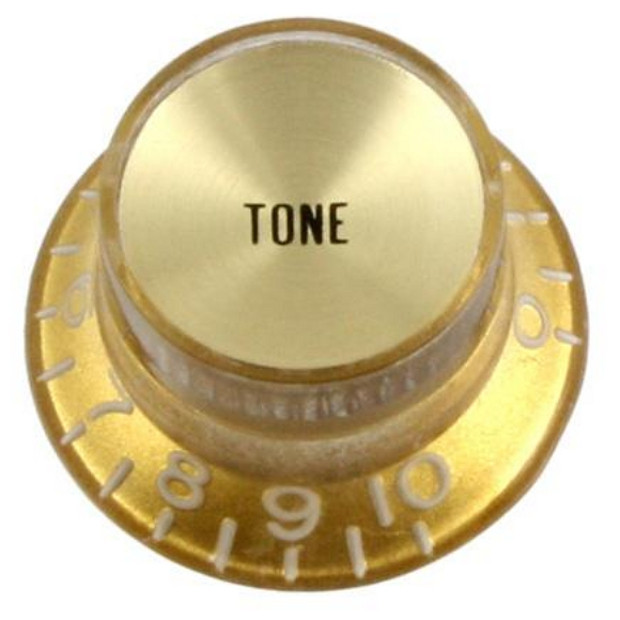 Reflector Cap Tone Knob with Fine Splines-Gold
