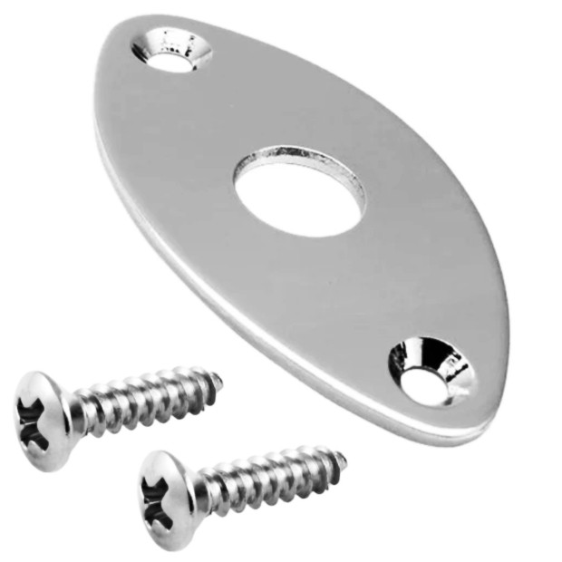 Football Style Metal Jack Plate-Chrome