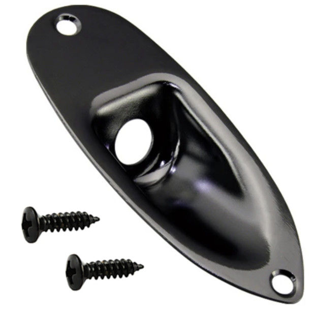 Strat Style Metal Jack Plate-Black