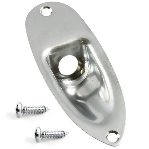 Strat Style Metal Jack Plate-Chrome