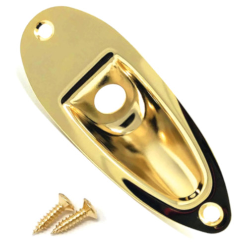Strat Style Metal Jack Plate-Gold