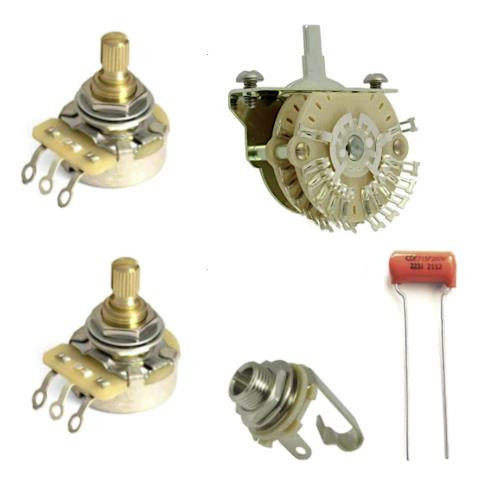 5-Way Lever Switch Guitar Electronics Kit w/ CTS Pro Pots-500K