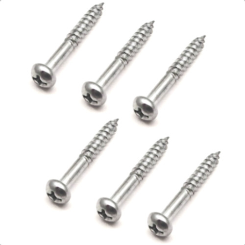 Strat Style Tremolo Mounting Screws (6) Chrome