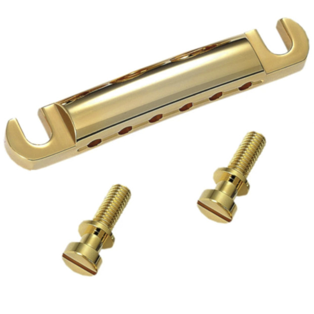 Stop Tailpiece w/ USA Thread Studs-Gold