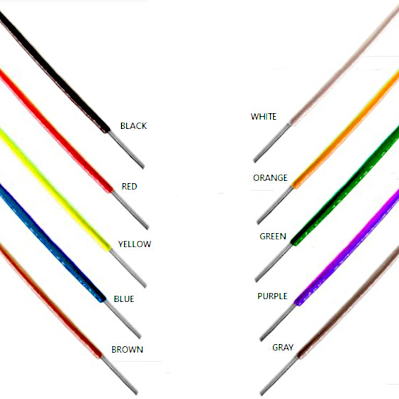 Solid Core 22 Gauge Guitar Circuit Wire Bulk Pack-10 Color