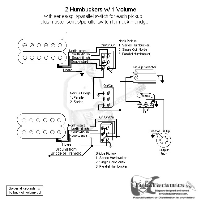 2 HBs/3-Way Toggle/1 Vol/Series-Split-Parallel & Master Series-Parallel