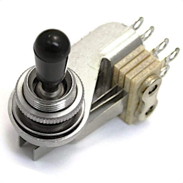 Switchcraft Right Angle DPDT Toggle Switch for 3-Pickup Guitars Top