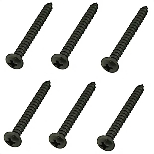 Guitar Pickup Direct to Body Mounting Screws-Black (6)