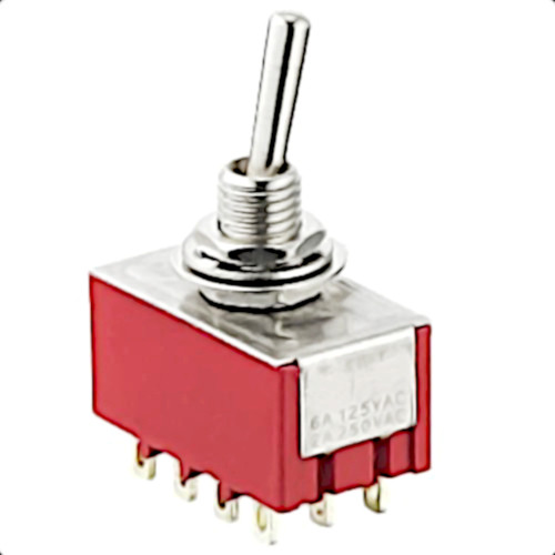 3-Way 4-Pole On/Off/On Mini Toggle Switch for Guitar & Bass