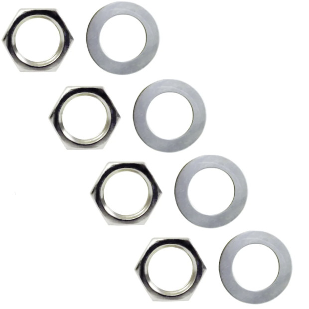 Dress Nuts & Washers For Guitar & Bass Pots & JacksNickel