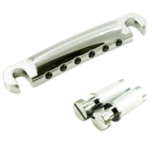 Guitar Stop Tailpiece w/ Metric Thread Studs-Chrome