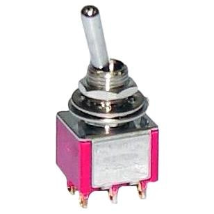 Double Pole ON/OFF/ON Bat Handle Mini Switch - Chrome