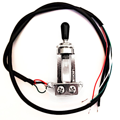 PreWired Switchcraft Long Body 3Way Guitar Toggle SwitchNickel