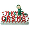Elf on Merry Xmas Sign