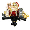 Santa With Animals Brooch