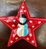 Made in India - Paper Mache Red Snowman Star