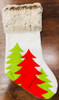 Xmas Trees Fur Top Stocking