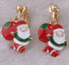 Clip On Earrings - Santa