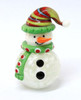 6cmh Glass Snowman w Green Scarf