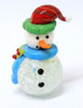 6cmh Glass Snowman w Blue Scarf