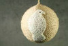 10cmD Jute Ball with White Beaded Wood Pigeon Hanger