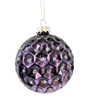 8cmd Purple Cushion Ball with Silver Glitter