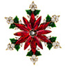 Red/Green/Silver Snowflake Brooch