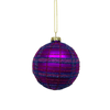 8cm D Purple Tartan Glass Ball