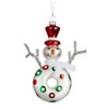 16cm Glass Snowman Deco