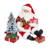 Sitting Santa Lounging with Tree 11in (2pc)