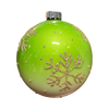 2-toned Green Glass Ball with Gold Snowflakes