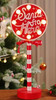 Round Santa Stop Here LED Sign