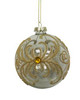 Clear Glass Ball Gold Pattern with Gem