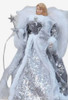 Angel Tree Topper - Silver w White Trim