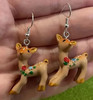 3D  Reindeer Earrings