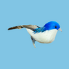 Bird - Blue and White Clip On