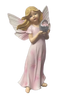 Pink Resin Angel Holding Bucket of Flowers