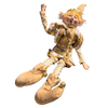 35cm H Flexible Gold/Cream Check Poseable Elf