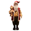 Metallic Red & Gold Santa with Teddy