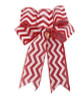 Red/White Squiggly Fabric Bow - 23cm L