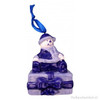 Delft Blue "Snowman on Gift Box" Ornament