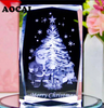 Christmas Tree & Santa Crystal Block Scene