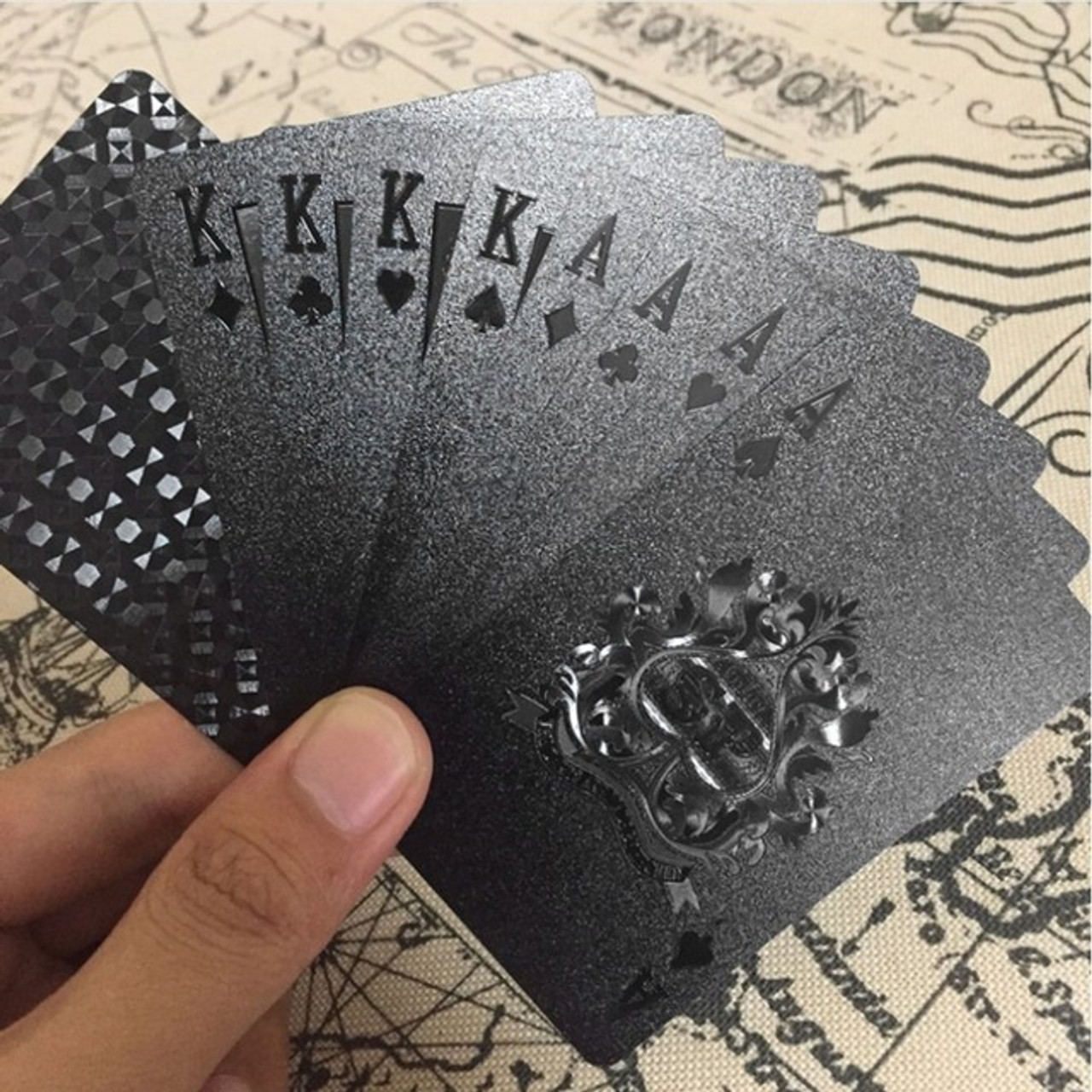 Black Metallic Playing Cards