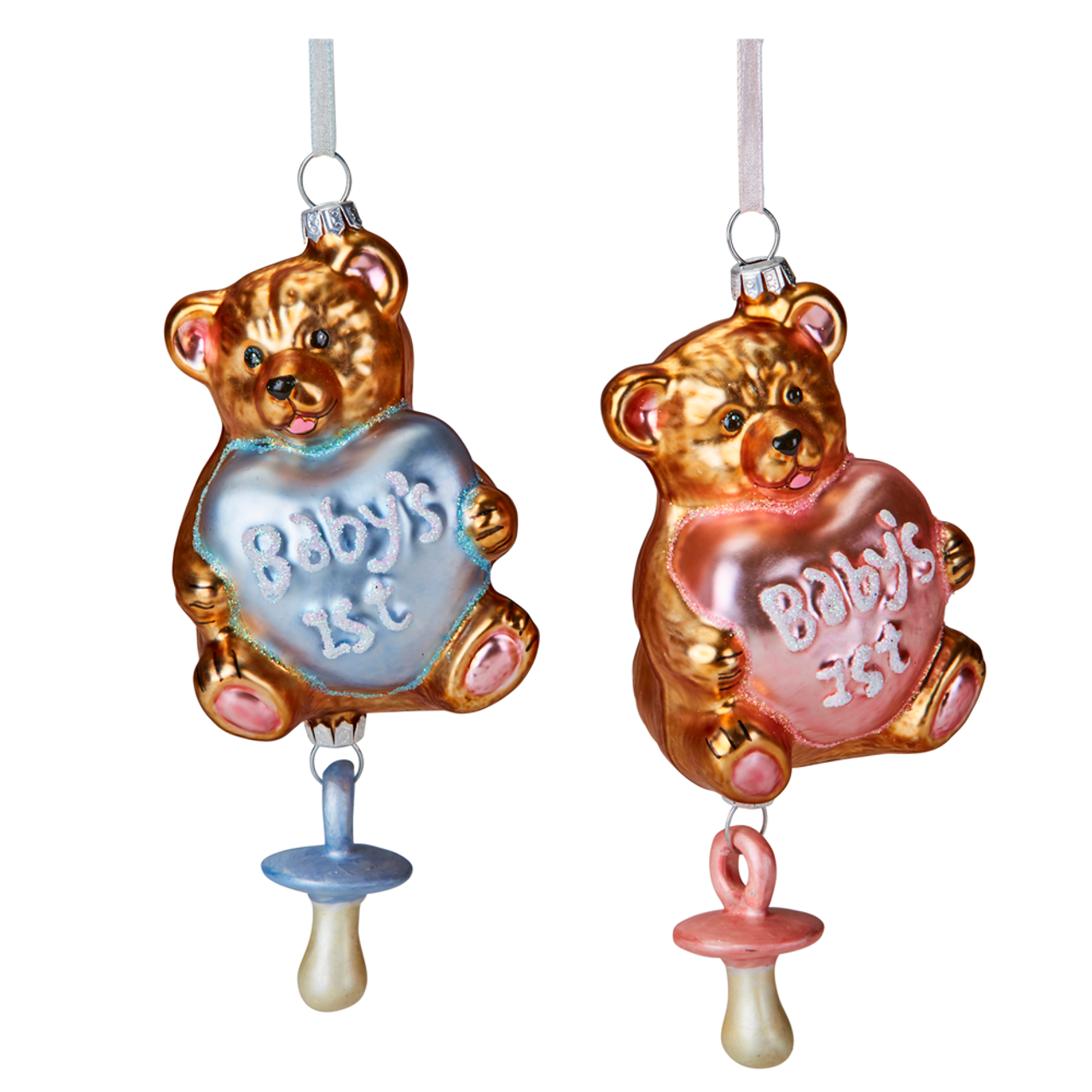 Pink Glass Bear Hanger