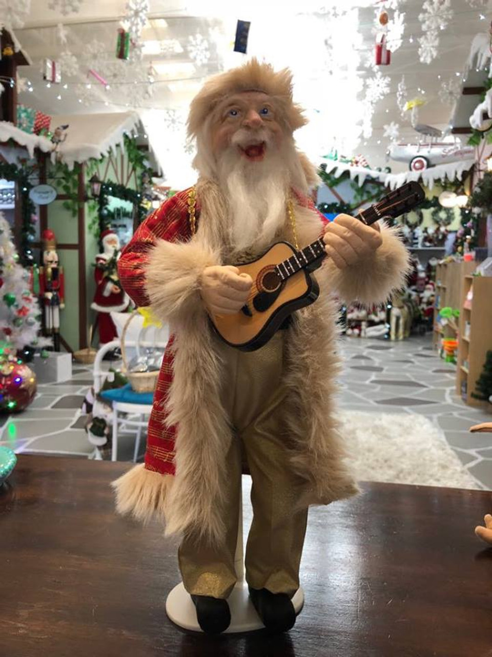 Handcrafted in Te Puke - Singing Santa w Guitar